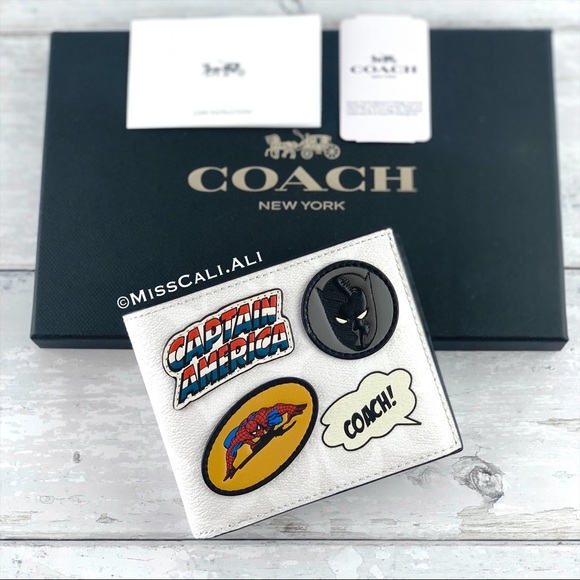 COACH | MARVEL Men’s 3-in-1 Wallet With Patches - Picture 4 of 16